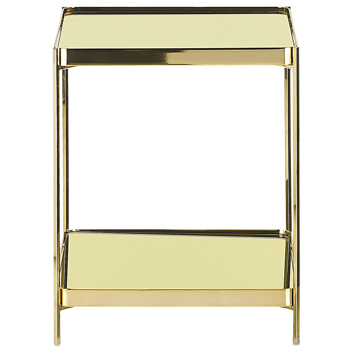 BEISTELLTISCH Glas gold quadratisch 41/41 cm Alsea - Goldfarben, Metall (41/41/50cm) - Beliani