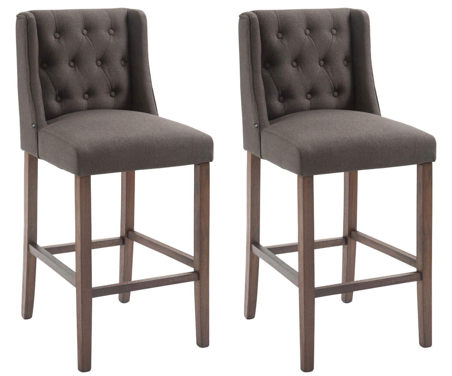 BARHOCKER 2er Set Stoff dunkelgrau - Dunkelgrau, Holz/Textil (56/111/51cm) - CLP