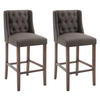 BARHOCKER 2er Set Stoff dunkelgrau - Dunkelgrau, Holz/Textil (56/111/51cm) - CLP