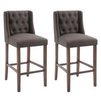 BARHOCKER 2er Set Stoff dunkelgrau - Dunkelgrau, Holz/Textil (56/111/51cm) - CLP