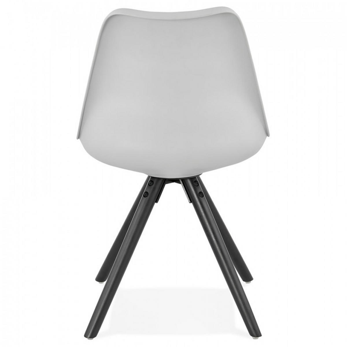STUHL grau 48x82x56cm - Schwarz/Grau, Leder/Holz (48/82/56cm) - AlterEgo