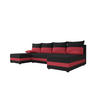 WOHNLANDSCHAFT HEWLET U Sawana 14+13 mit Schlaffunktion - Rot, Textil (310/80/140cm) - Bedante