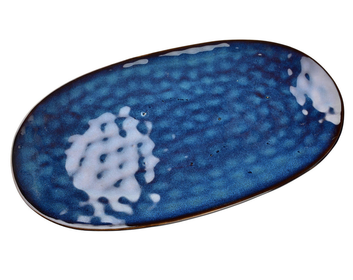 SERVIERPLATTE Basic Nature Dunkelblau 40,5x23x3 cm Keramik - Dunkelblau, Keramik (23/3/40.5cm) - Mondex