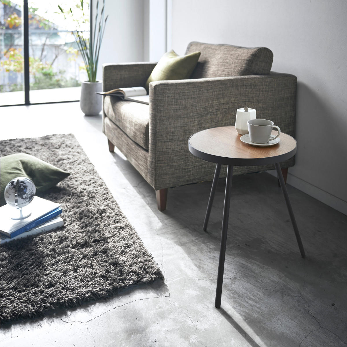 BEISTELLTISCH Tower schwarz 49/50/49 cm rund - Schwarz, Metall (49/49/50cm) - Yamazaki