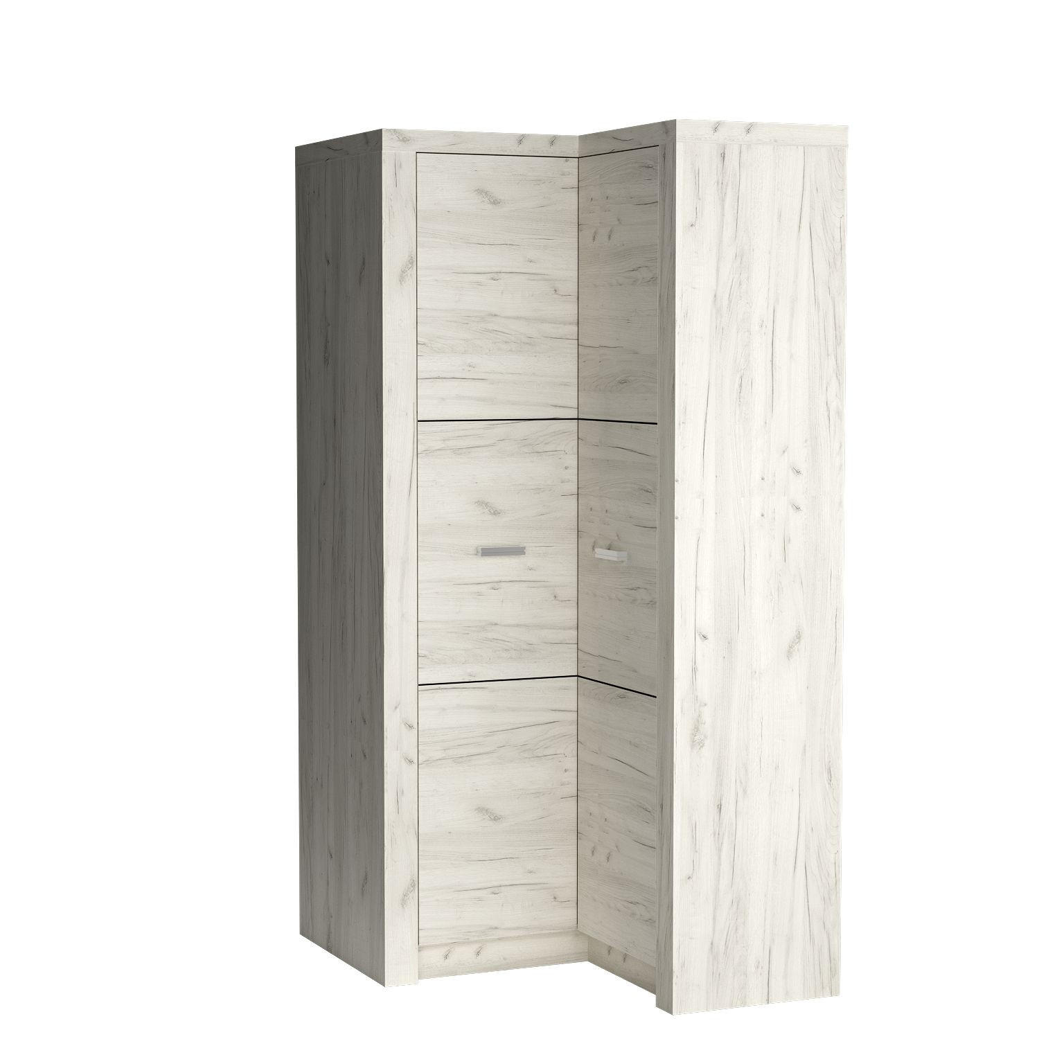 DREHTÜRENSCHRANK ZERI 106/192/58 cm 2-türig Eiche Bianco - Eiche Bianco, Holzwerkstoff (106/192/58cm) - MASSENO