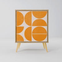 SIDEBOARD RECURRING DREAMS, Eichefarben, 57,5x42x75,5 cm, Goldfarbene Metallfüße - Eichefarben/Goldfarben, Holzwerkstoff/Metall (57.5/75.5/42cm) - SpaceRebels