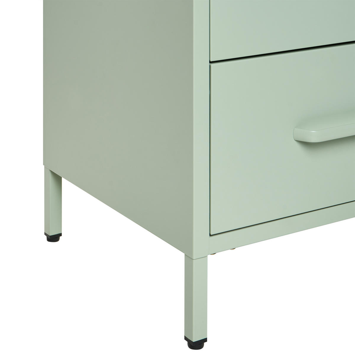 NACHTTISCH Mintgrün 2 Schubladen Malavi - Mintgrün, Metall (40/43/55cm) - Beliani