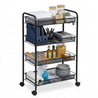 VOZÍK - čierna, kov (26/84/44.5cm) - Relaxdays