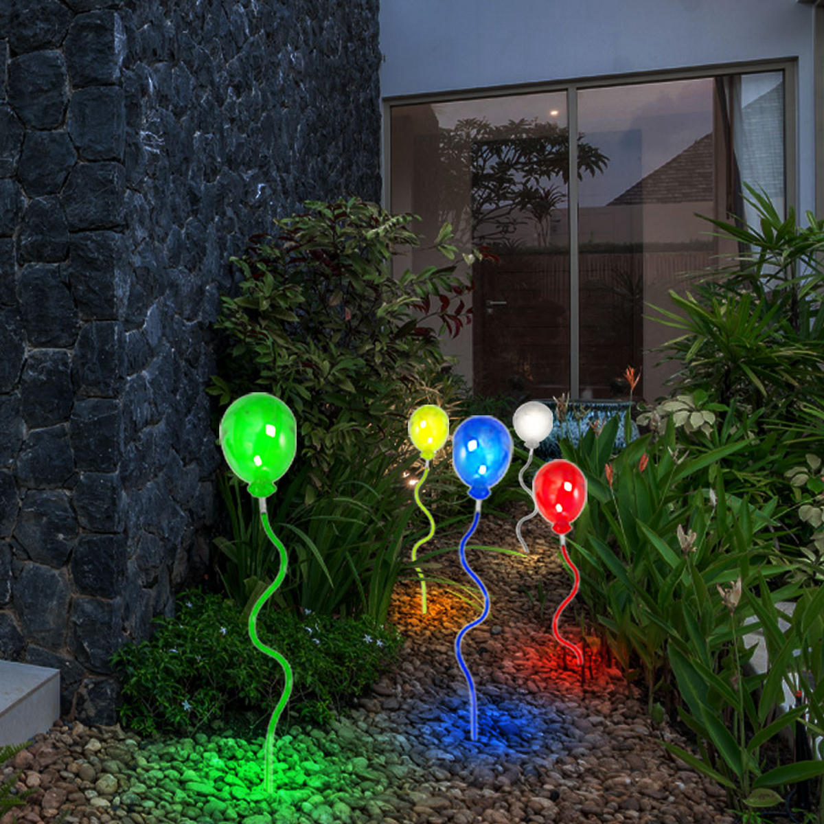 LED AUSSENLEUCHTE Luftballons Bunt - Multicolor, Kunststoff (8.5/8.5/60cm)