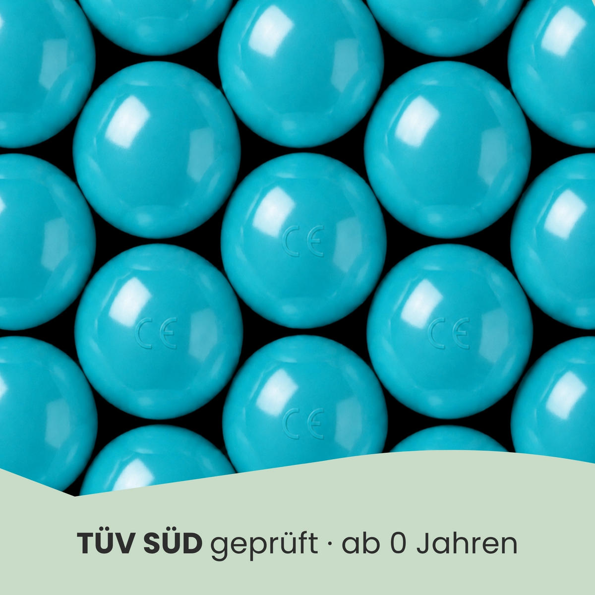 BÄLLEBAD-BÄLLE 50 Stück, Türkis, 5.5 cm - Türkis, Kunststoff (5.5/5.5/5.5cm) - Littletom