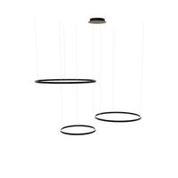 LED-HÄNGELEUCHTE 3er Ring Schwarz Ø 100 | 80 | 60cm - Schwarz, Metall (1.3/100/3.3cm) - s.luce