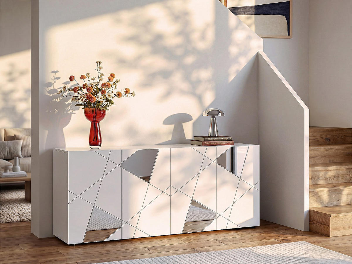 SIDEBOARD - 241 cm x 42 cm - holz - weiß Cantiano - Weiß, Holz (241/84/42cm) - Vente-Unique