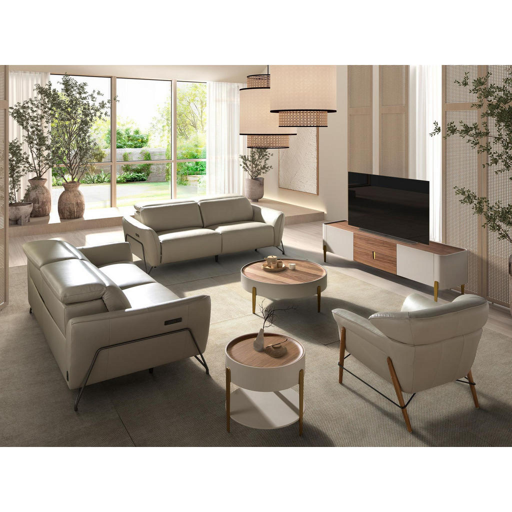 Thumbnail - Angel Cerda Sofa, Beige, Leder, 2-Sitzer, einzeln stellbar,Rechteckig, 164x104x111 cm, Wohnzimmer, Sofas & Couches, Sofa...