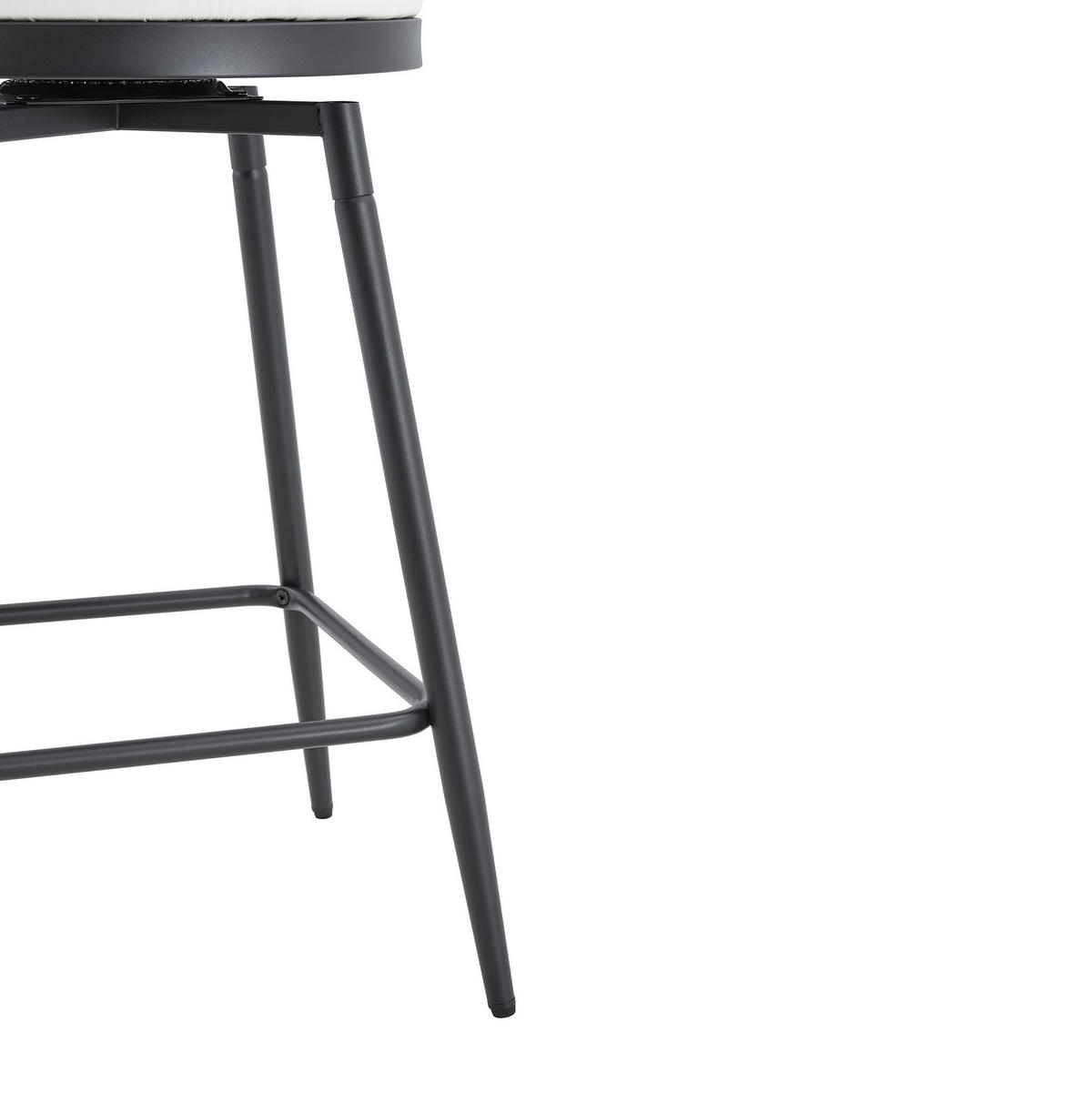 BARHOCKER Weiß mit gepolstertem Kunstledersitz und Fußstütze - Weiß, Metall (39/96/39cm) - MIVRAY