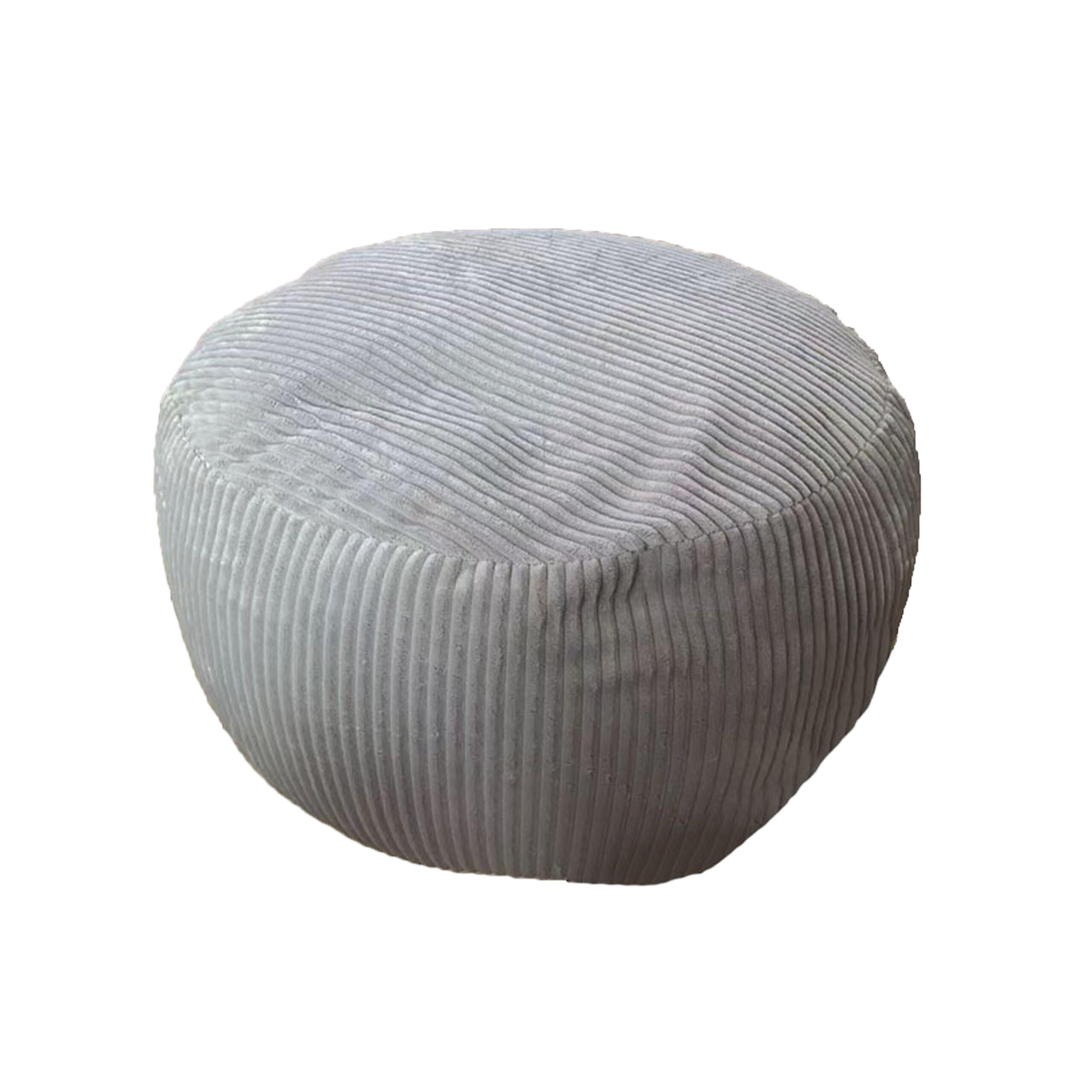 CORD-POUF - Hellgrau/Grau, Kunststoff/Textil (35/25/35cm) - Relaxdays
