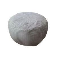 CORD-POUF - Hellgrau/Grau, Kunststoff/Textil (50/35/50cm) - Relaxdays