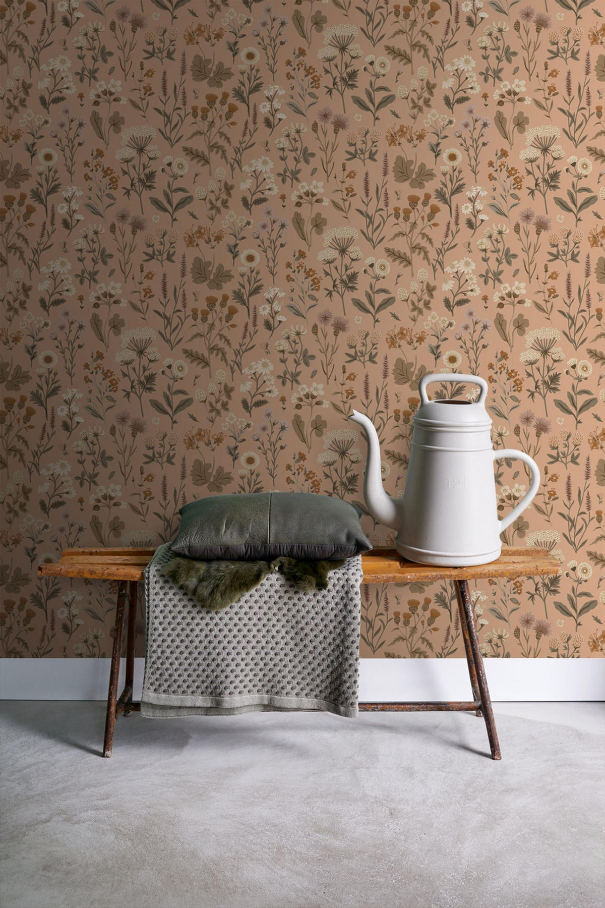 TAPETE Feldblumen 50 x 900 cm - Terracotta, Papier (50/900cm) - Sanders & Sanders