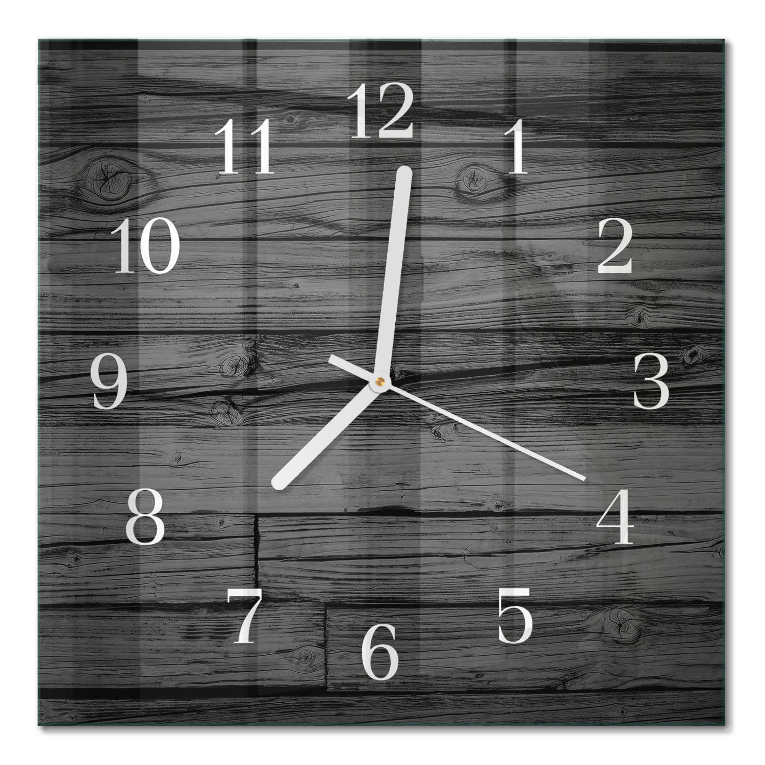 WANDUHR 30x30 cm - Holz - Schwarz, Glas (30/30/0.4cm) - TULUP