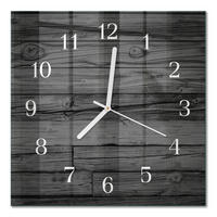 WANDUHR 30x30 cm - Holz - Schwarz, Glas (30/30/0.4cm) - TULUP