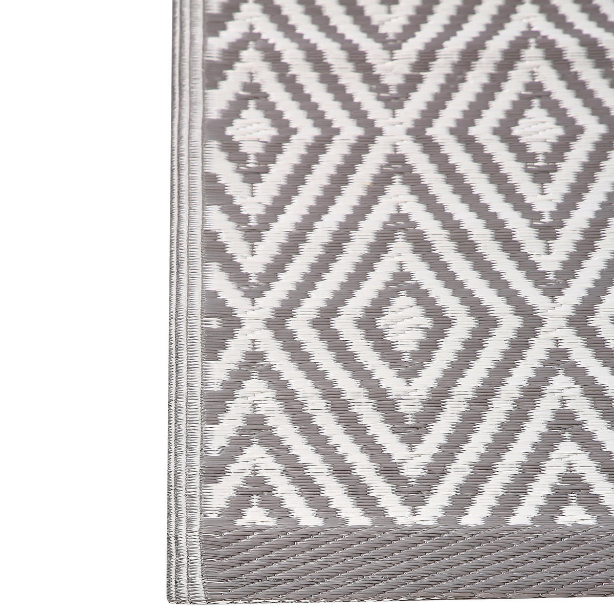 OUTDOORTEPPICH Sikar 180/120 cm - Weiß/Grau, Kunststoff (180/120cm) - Beliani