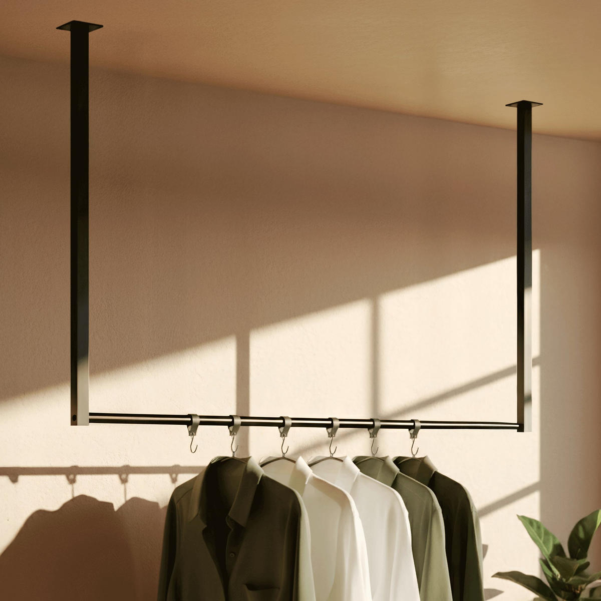 KLEIDERSTÄNDER -Metall - Schwarz, Metall (100/80/7cm) - CLP