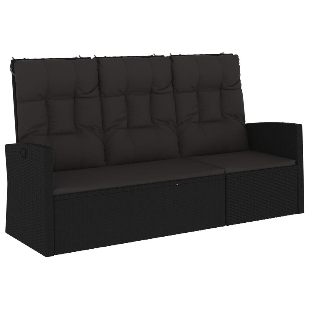 furnicato Gartenbank Schwarz 62x95x173 cm