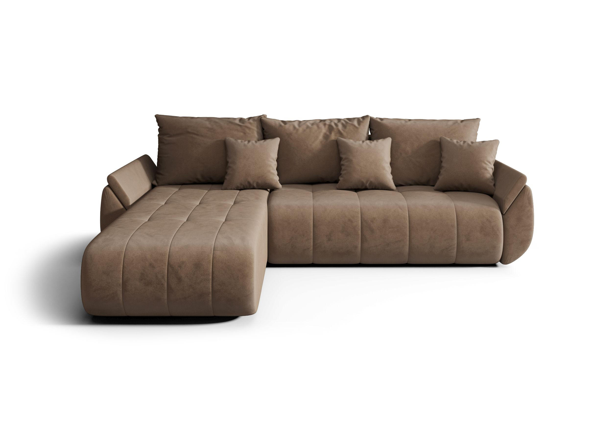 ECKSOFA mit Schlaffunktion TOKYO R Monolith 09 Rechts - Braun, Textil (280/185cm) - Bedante
