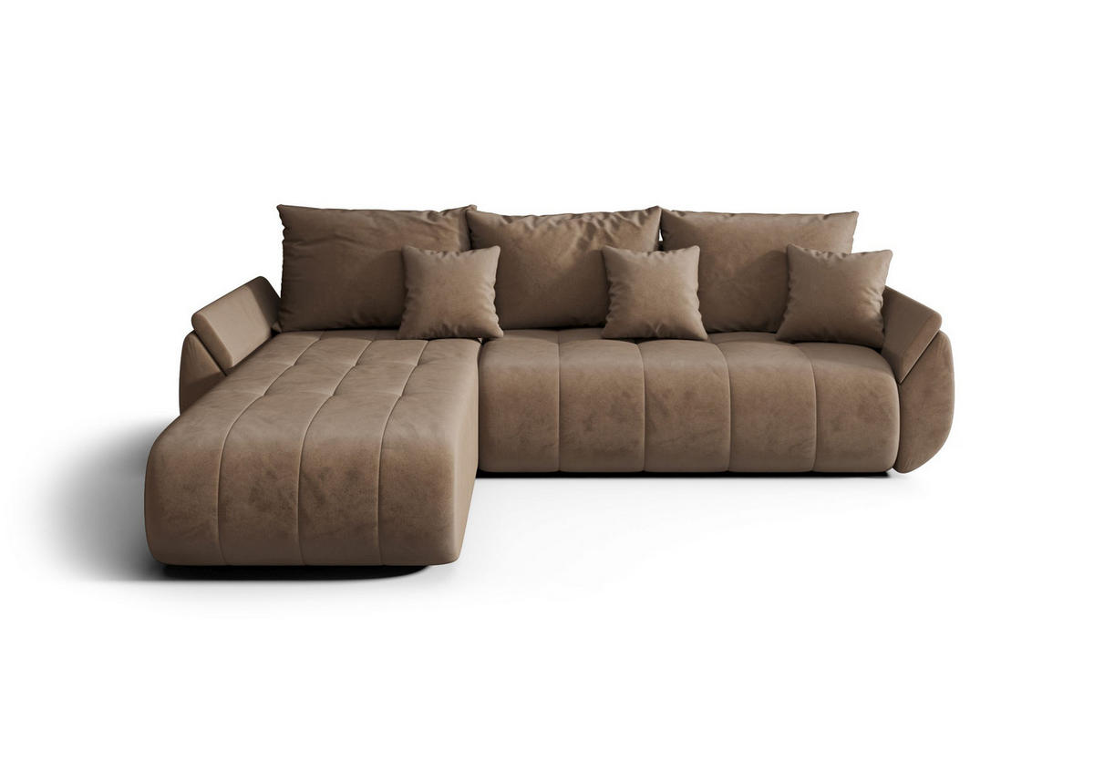 ECKSOFA mit Schlaffunktion TOKYO R Monolith 09 Rechts - Braun, Textil (280/185cm) - Bedante