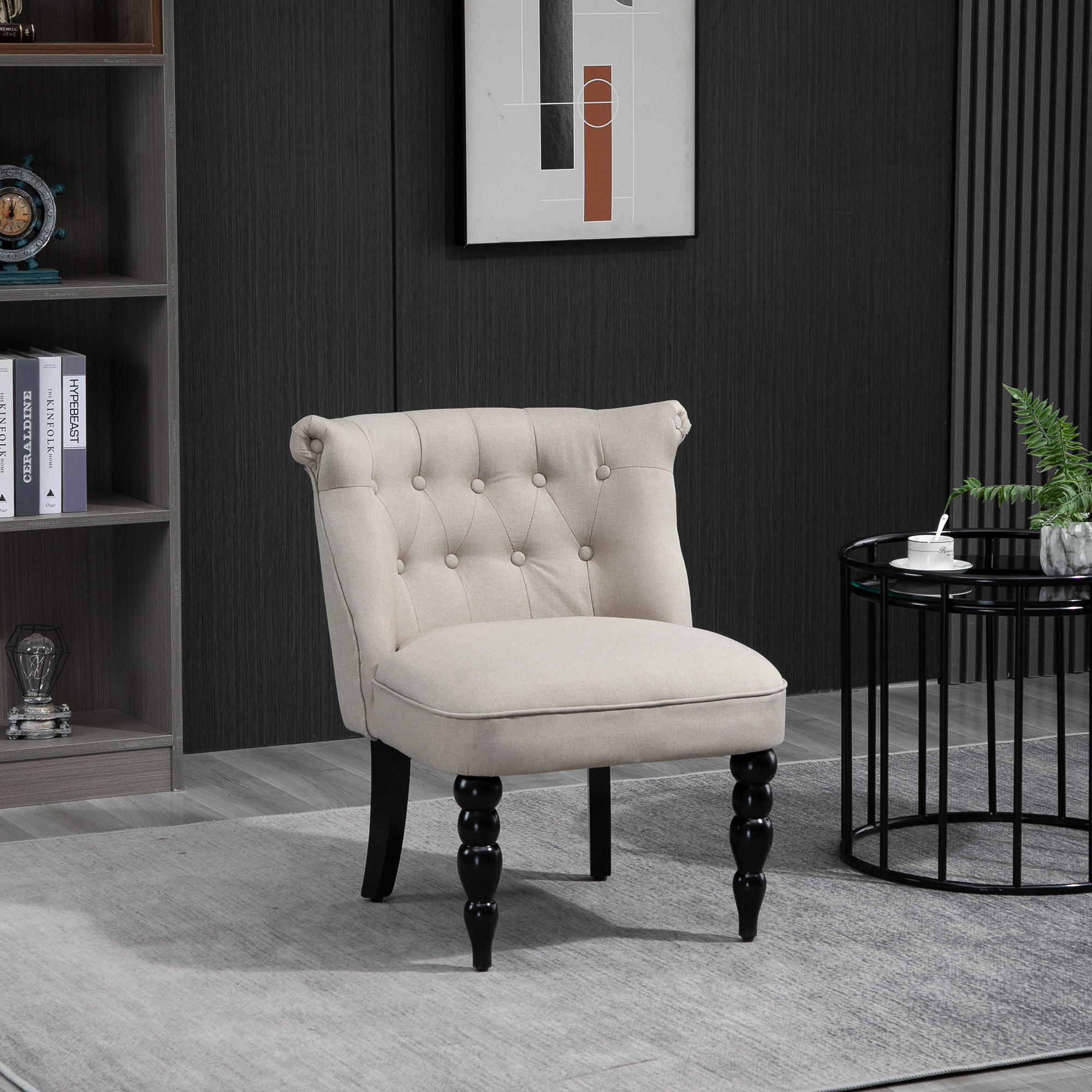 RELAXSESSEL, Ruhesessel, Beige+Schwarz - Beige, Textil (67/78/67cm) - HOMCOM
