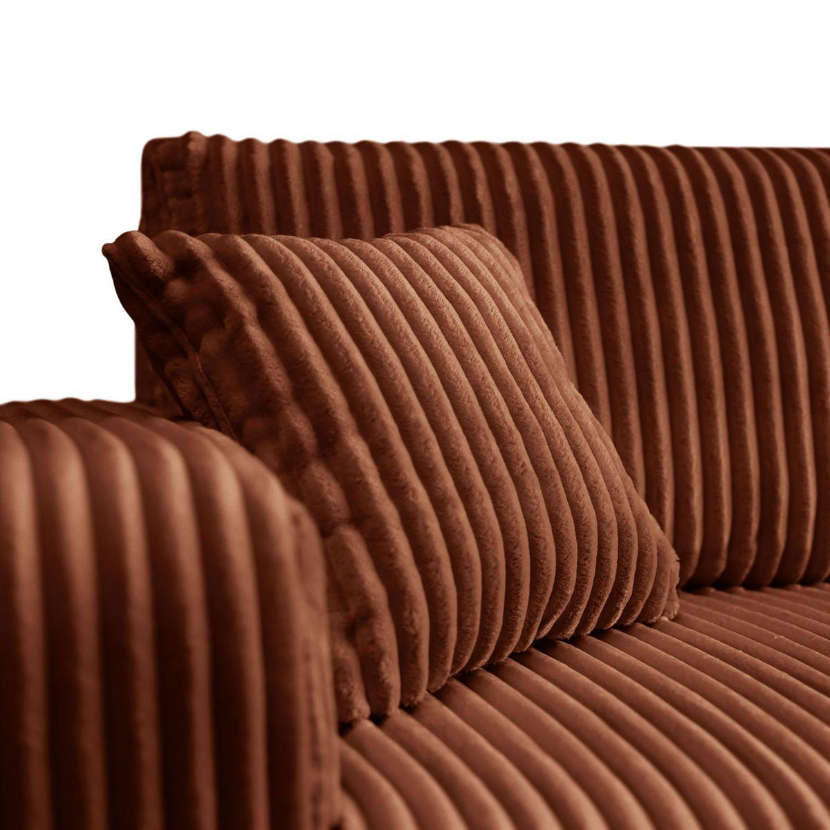 Ecksofa MOVE mit Schlaffunktion und Bettkasten, Tilia 52 - Cognac, Textil (247/143cm) - Lookway