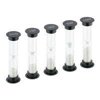 5-DIELNA súprava pieskových hodín - viacfarebná, plast/prírodné materiály (2.5/9/2.5cm) - Relaxdays