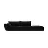 RECHTES-SOFA Kaelle aus Samt schwarz 4 Sitzplätze - Schwarz, Textil (110/85/264cm) - Micadoni