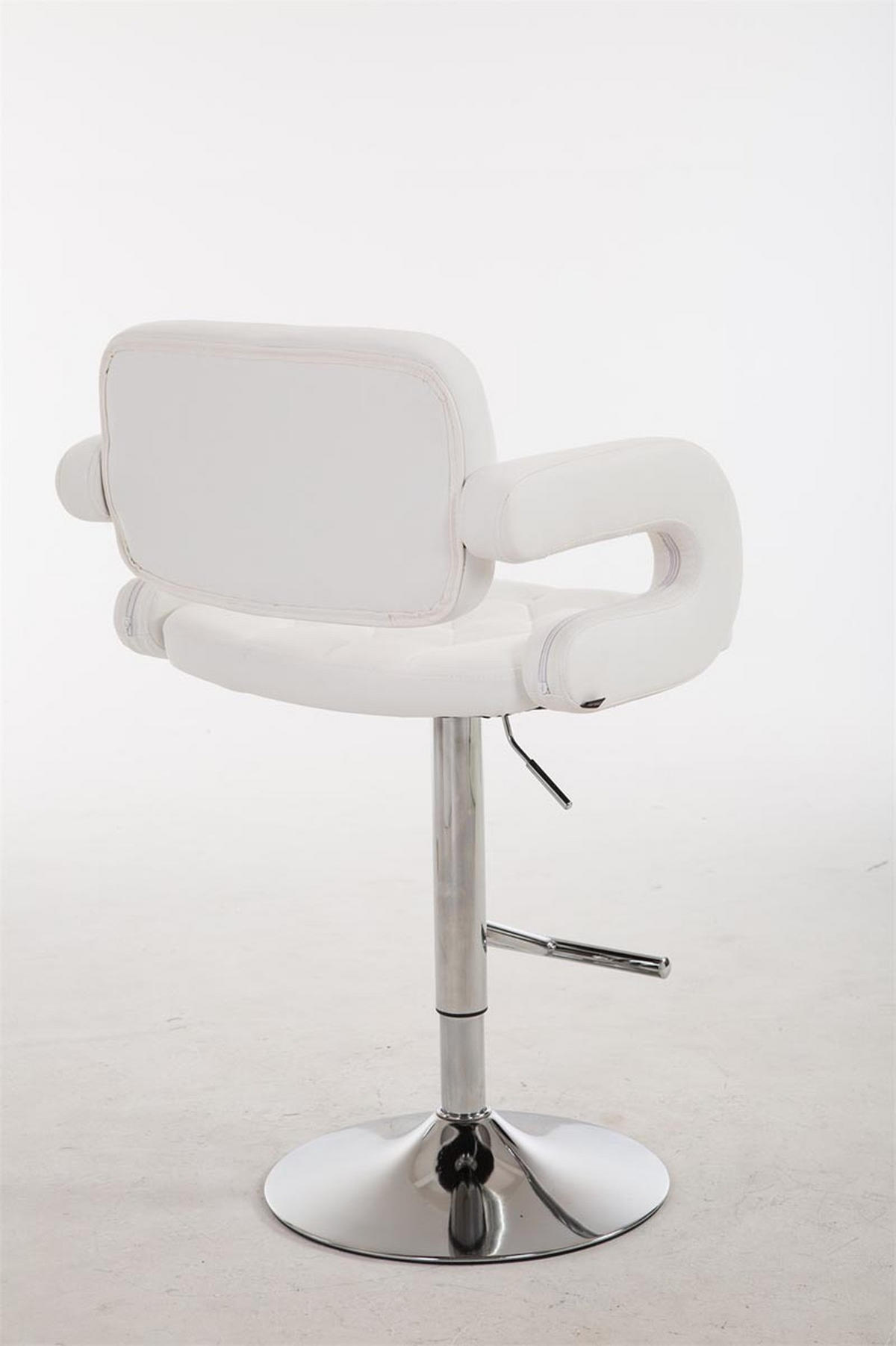 BARHOCKER Dubai, Gestell Metall in Chromoptik, Kunstleder weiß, - Chromfarben/Weiß, Kunststoff/Textil (52/100/55cm) - TPFLiving