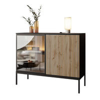 KOMMODE ECLIPSE K104 mit Beleuchtung,Schwarz Eiche Wotan - Eiche Wotan, Holzwerkstoff (104/83/39cm) - Lookway