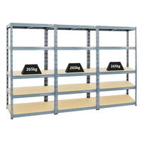 SCHWERLASTREGAL Tiger 3er-Set mit 3x 180x90x60 cm Fachlast 265 kg Grau - Grau, Metall (270/180/60cm) - PROREGAL