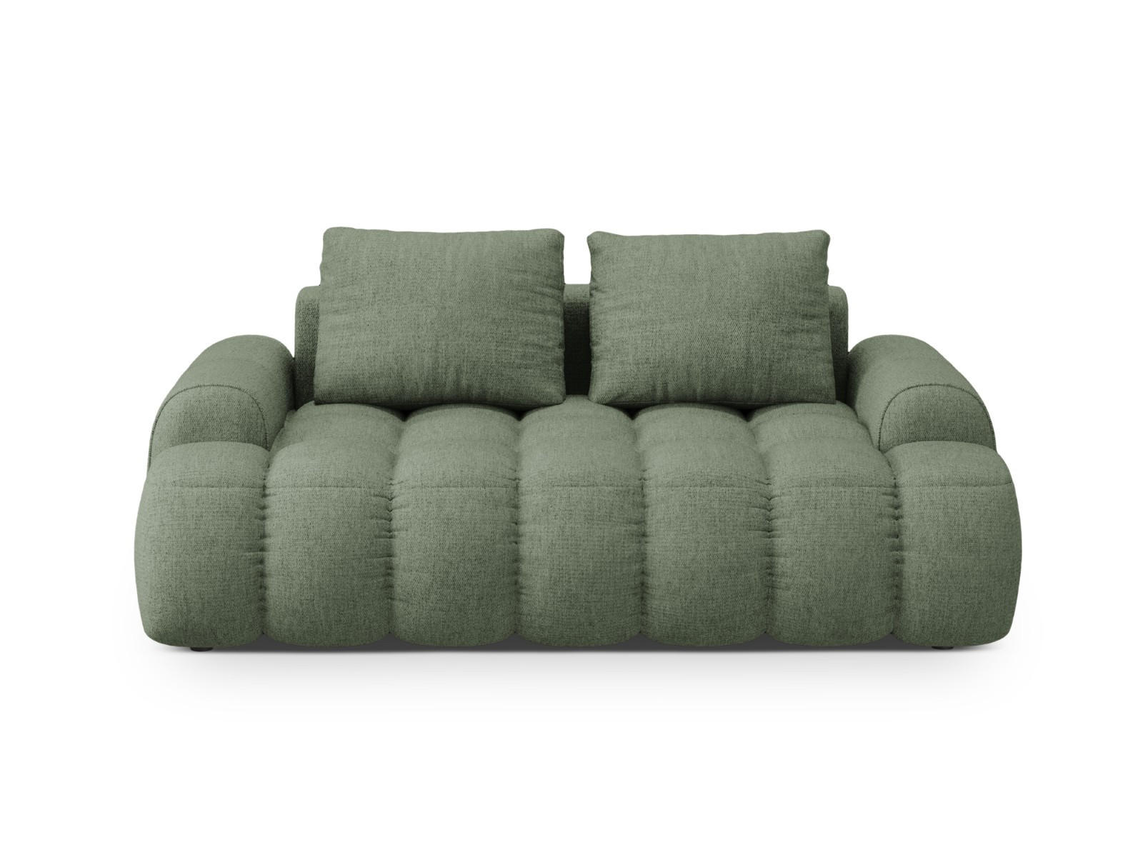 SOFA Linz aus strukturiertem Stoff dunkles olivgrün 2 Sitzplätze - Dunkelgrün, Textil (100/84/175cm) - Cosmopolitan Design