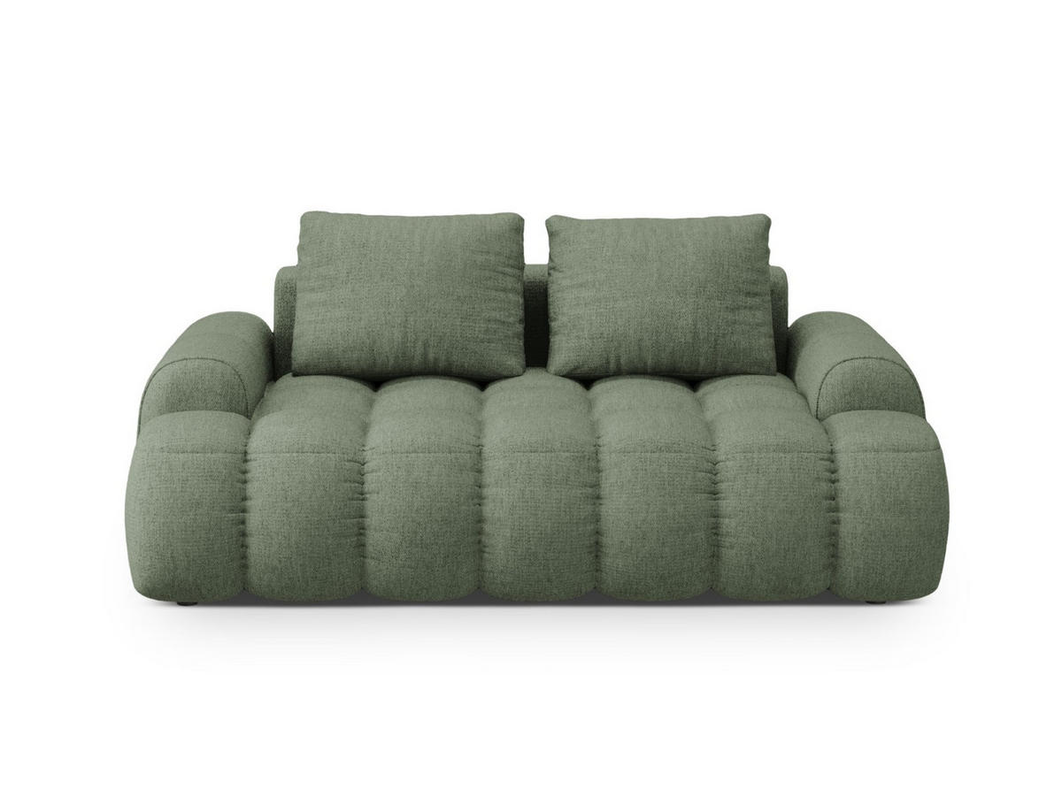 SOFA Linz aus strukturiertem Stoff dunkles olivgrün 2 Sitzplätze - Dunkelgrün, Textil (100/84/175cm) - Cosmopolitan Design
