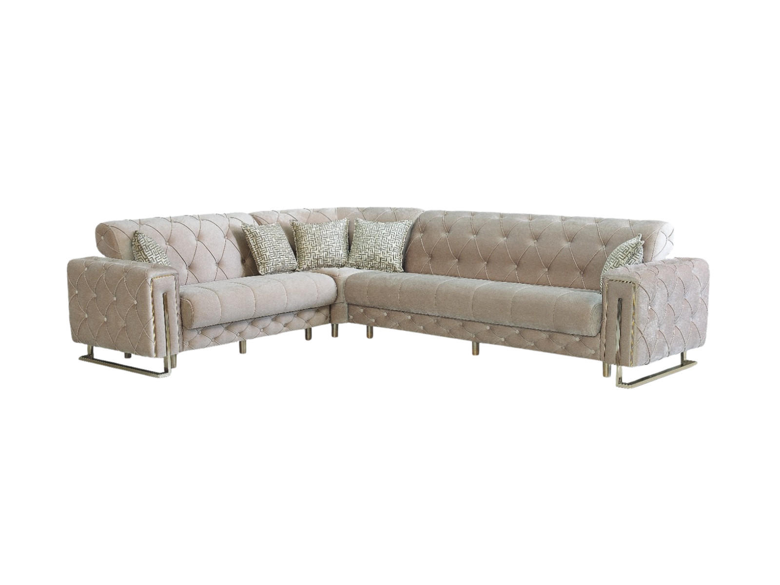 Villa Möbel Eckschlafsofa Beige 245x245 cm