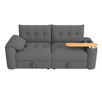 SOFA modular mit Stauraum 207,5 x 80 x 87 cm Teddy Grau 2-Sitzer - Grau, Textil (207.5/87/80cm) - IVMEU