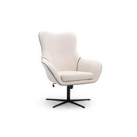 SESSEL SOGNO, Modern Polstersessel Loungesessel, Bucle-Stoff Weiß - Weiß, Holz/Metall (88/110/106cm) - MASSENO