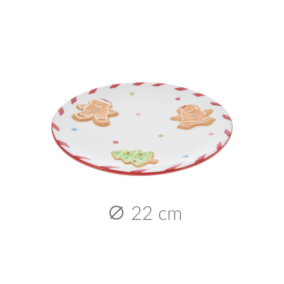 WEIHNACHTSTELLER Gingerbread 22 cm - Weiß, Keramik (20.4/2.1/20.4cm) - Home Styling Collection