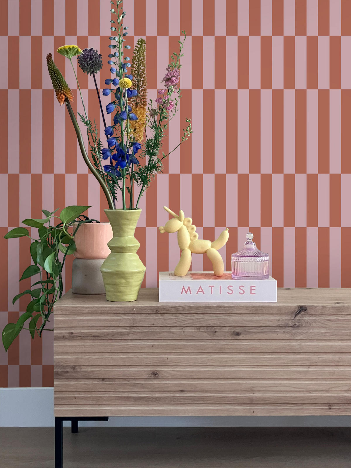 TAPETE Streifen 53 cm x 10.05 m - Pink, Papier (53/1000cm) - ESTAhome
