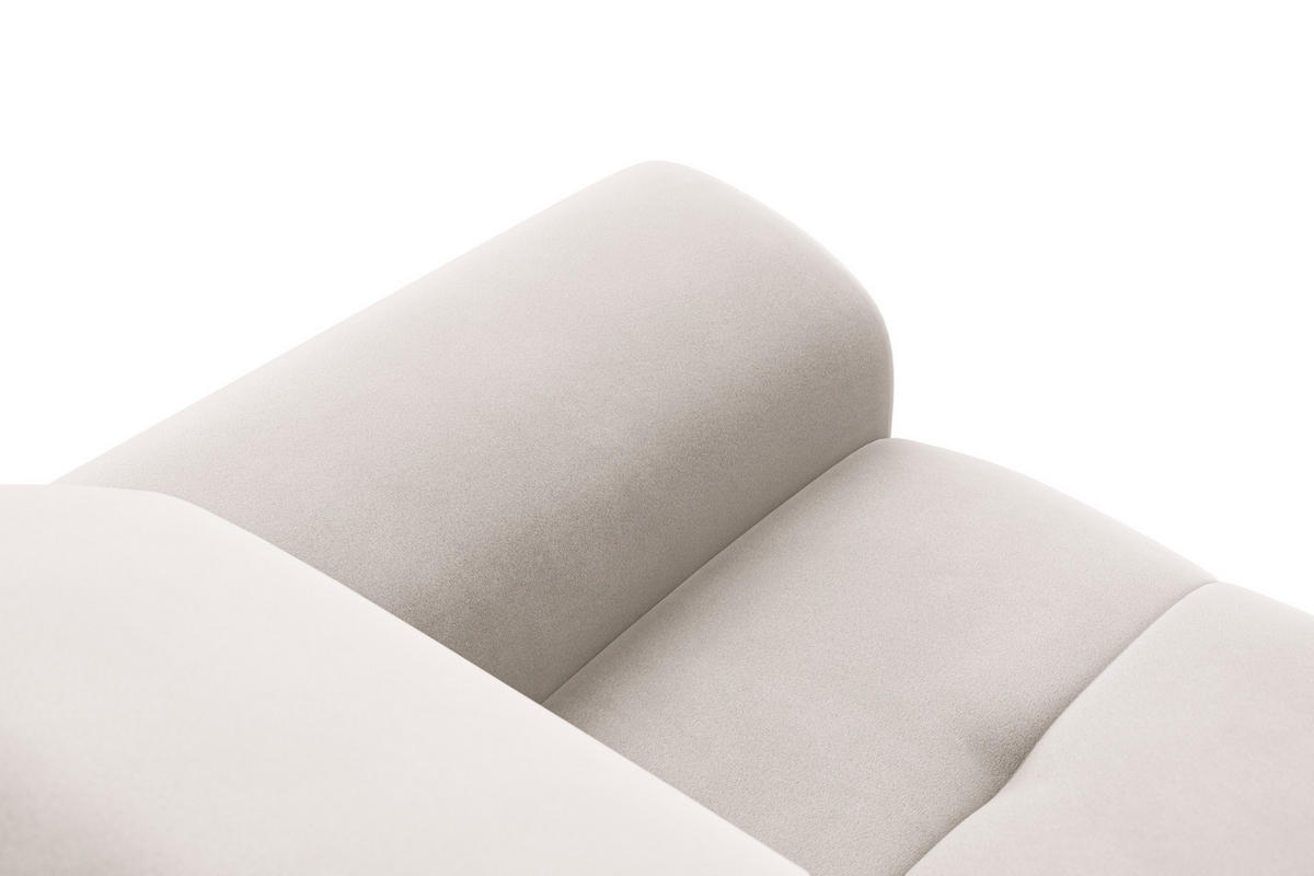 SOFA FIERO 2-Sitzer, Beiger Veloursstoff - Beige/Schwarz, Holz/Textil (170/82/103cm) - Courtois Laville