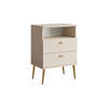 NACHTTISCH High beige 50 / 34 / 69,5cm - Beige/Goldfarben, Holz/Holzwerkstoff (50/70/34cm) - Feldmann-Wohnen