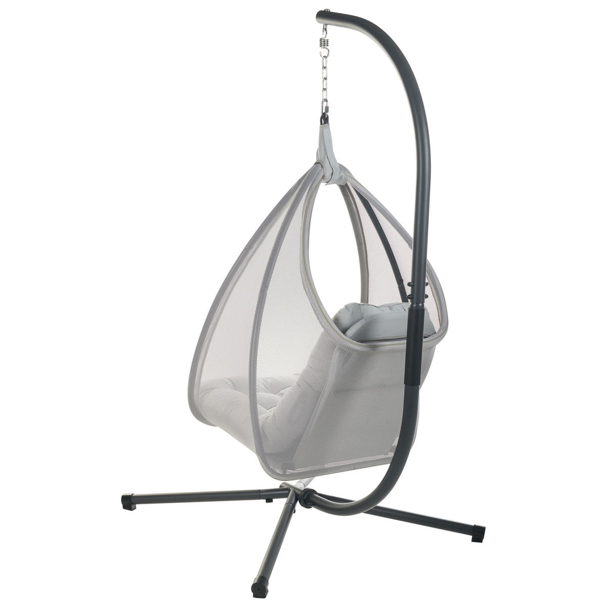 HÄNGESESSEL Grau Avegno - Hellgrau, Textil (98/195/136cm) - Beliani