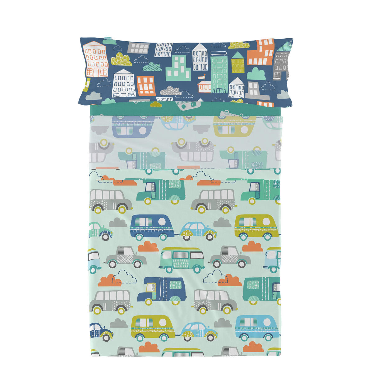 BETTWÄSCHE 2er-Set teiliges holidays 180x270 cm mehrfarbig - Multicolor, Textil (180/270cm) - Happy Friday