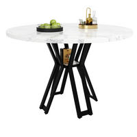 ESSTISCH, MDF-Tischplatte in Marmoroptik & Metallgestell, 100/100/76 cm, Schwarz - Schwarz, Holzwerkstoff (100/100/76cm) - Redom