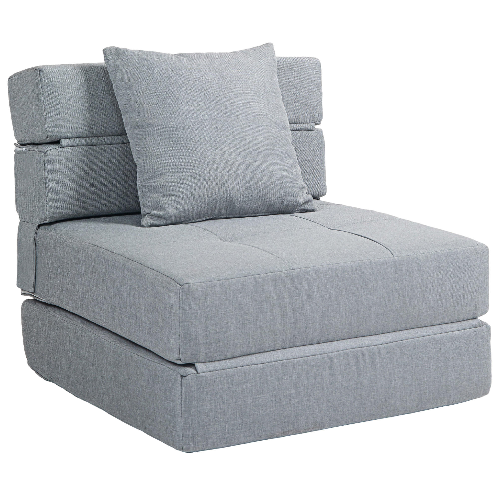 HOMCOM SCHLAFSESSEL Hellgrau 70cm × 70cm × 61cm