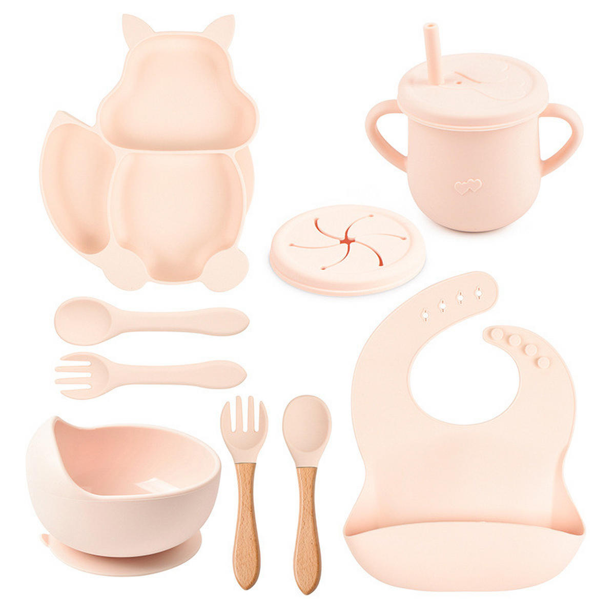 BESTECK-SET 6-teiliges Babybesteck-Set Eichhörnchen - Orange, Metall