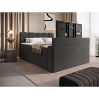 BOXSPRINGBETT Carenzo 3 Anthrazit 160/200 cm H2/H3 Samt inkl. Topper und TV-Lift - Anthrazit, Textil (160/200cm) - wonello